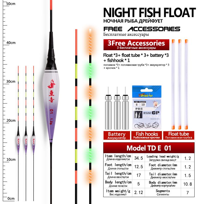 Fishing Equipment Bag - 3ชิ้นตกปลาทุ่น + 3 Buoy หลอด +