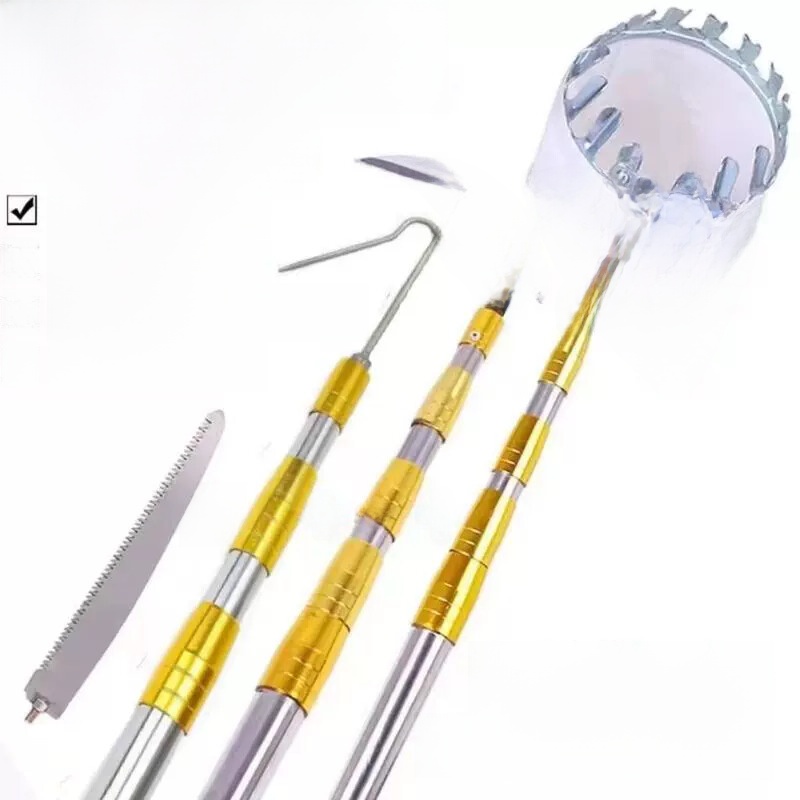 Fishing Equipment Carp - ไม้ยาวปรับความยาวได้ ทำจากสแตนเลส ใช้สำหรับเก็บผลไม้ ตัดหญ้า หรือใช้เป็นอุปกรณ์อื่นๆ เช่น