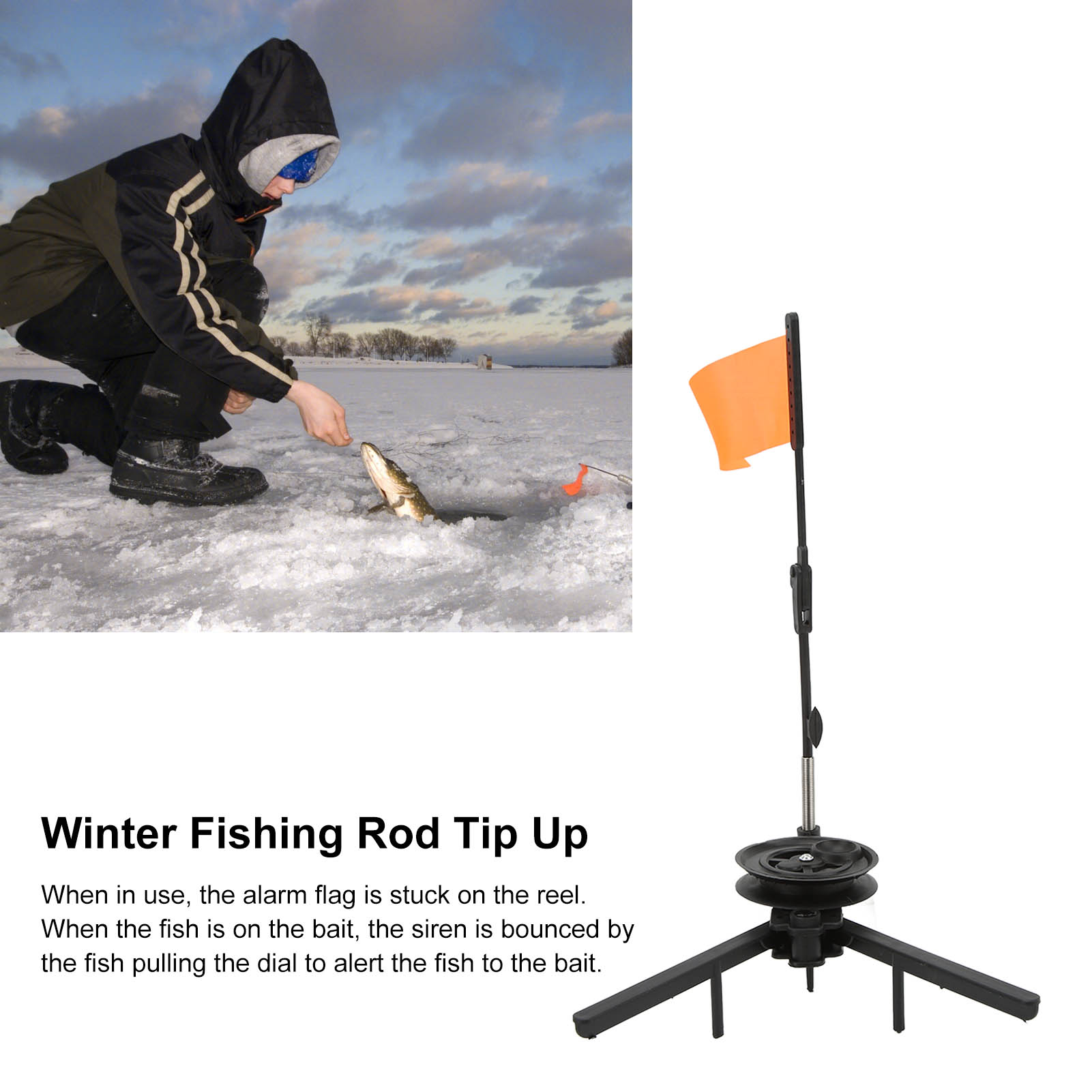 ธงตกปลาน้ำแข็งแบบพับได้ ปลายธง - Ice Fishing Tip Up บทวิจารณ์และราคา