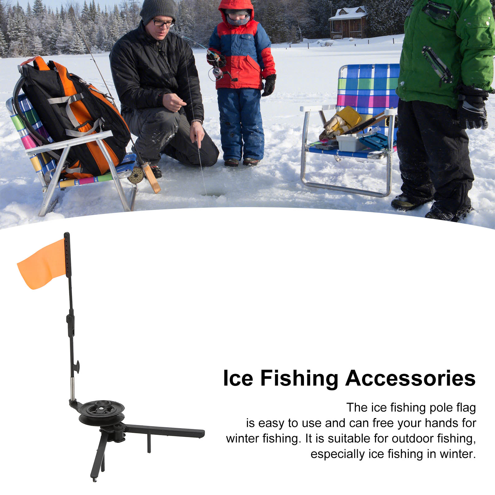 ธงตกปลาน้ำแข็งแบบพับได้ ปลายธง - Ice Fishing Tip Up บทวิจารณ์และราคา