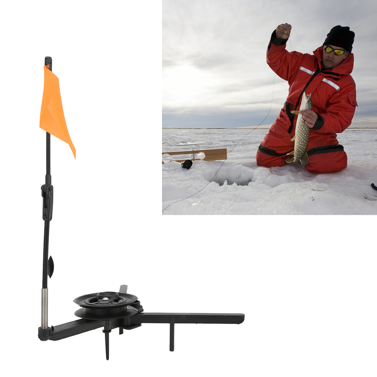 ธงตกปลาน้ำแข็งแบบพับได้ ปลายธง - Ice Fishing Tip Up บทวิจารณ์และราคา